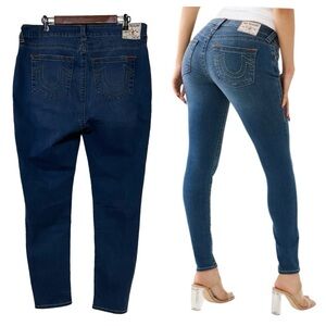 True Religion Jennie Mid Rise Curvy Skinny Jean Blue